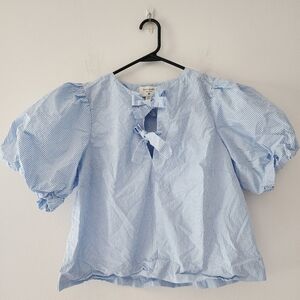 Kate Spade for Target Poplin Striped Blue Blouse